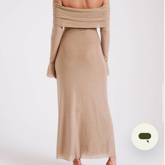 Meshki Marcel Off Shoulder Diamante Maxi Dress - Size M - Picture 3 of 3